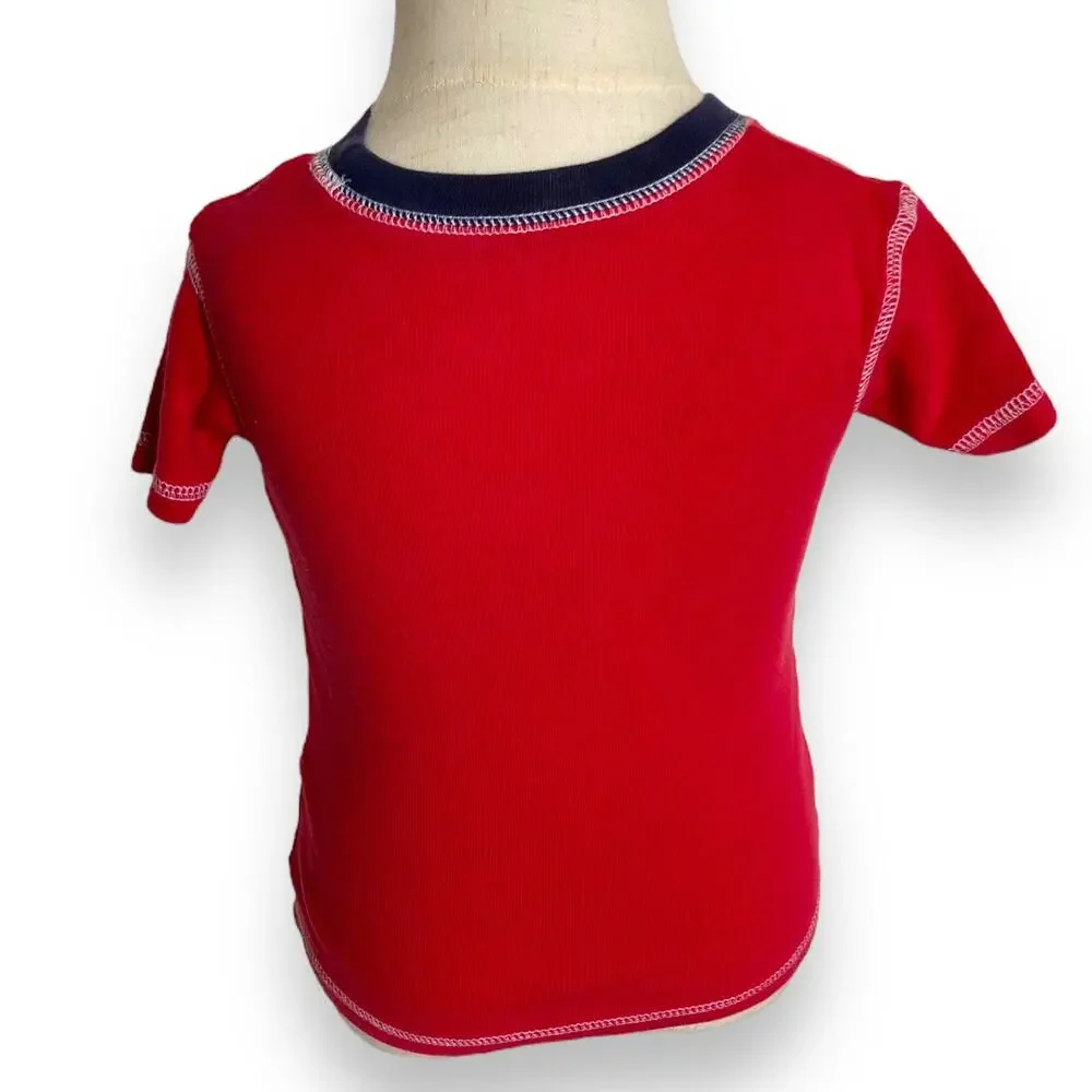 Carter's Boys Pajamas Size‎ 18 Mo Red Gray Baseball Dog Play Ball Cotton